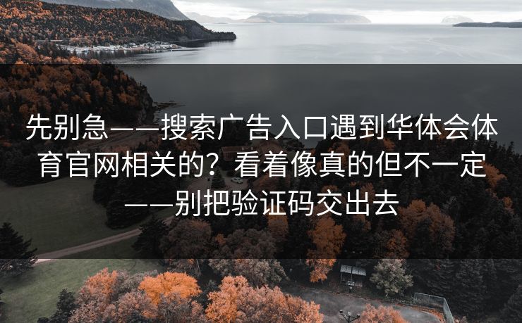 先别急——搜索广告入口遇到华体会体育官网相关的？看着像真的但不一定——别把验证码交出去