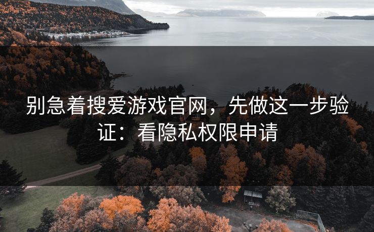 别急着搜爱游戏官网,先做这一步验证:看隐私权限申请 别急着搜爱游戏官网,先做这一步验证:看隐私权限申请